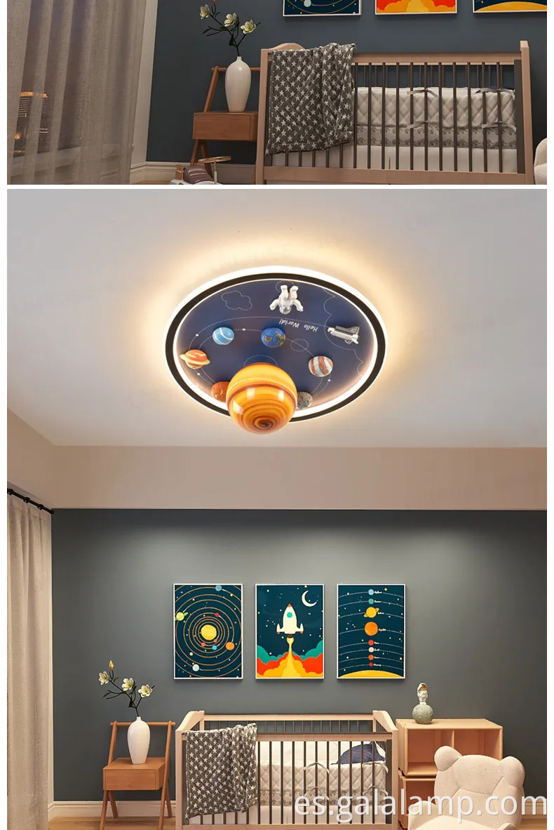 Lámpara de techo LED creativa de astronautas para niños de los niños